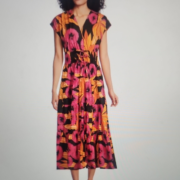 Derek Lam 10 Crosby Fatima Floral Cotton Midi Dress Size 0 $550 - Picture 1 of 8